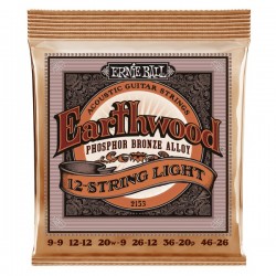 Acoustique 12 cordes Light ERNIE BALL Earthwood Phosphor Bronze