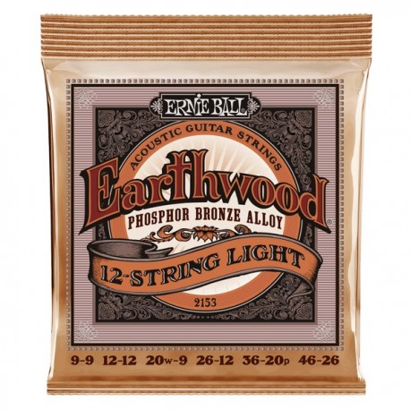 Acoustique 12 cordes Light ERNIE BALL Earthwood Phosphor Bronze