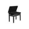 Tabouret Piano Deluxe avec coffre -  Noir Mat + Velours Noir