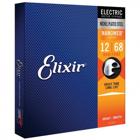 Cordes Electrique Elixir NANOWEB 12-68 Baritone - Guitar