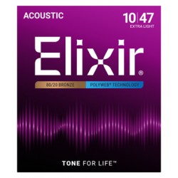 Cordes Acoustique Elixir POLY 10-47 Extra Light