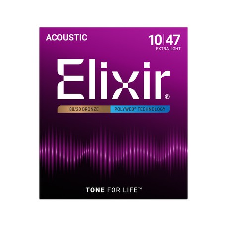 Cordes Acoustique Elixir POLY 10-47 Extra Light