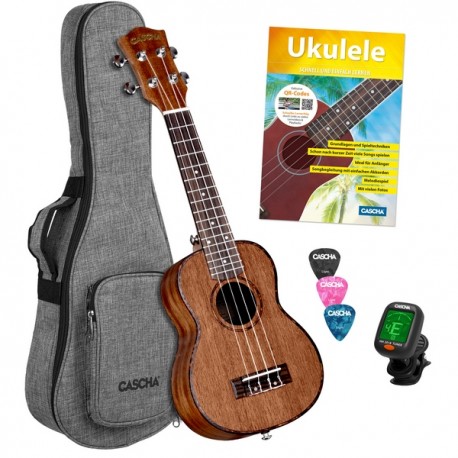 CASCHA Ukulele Soprano Mahogany Pack