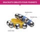 Bracelets avec 5 grelots - la paire - jaune, bleu