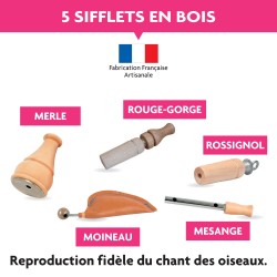 Appeaux - Oiseaux des jardin - Boite de 5