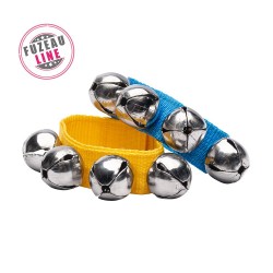 Bracelets avec 5 grelots - la paire - jaune, bleu
