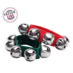 Bracelets avec 5 grelots - la paire - rouge, vert