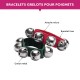 Bracelets avec 5 grelots - la paire - rouge, vert