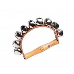 Couronne de 9 grelots avec poignée en bois