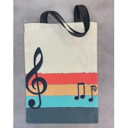 sac bandoulière fourre-tout - clé de sol et 3 croches