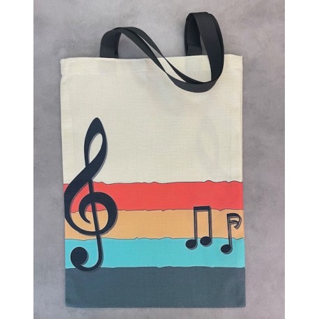 sac bandoulière fourre-tout - clé de sol et 3 croches