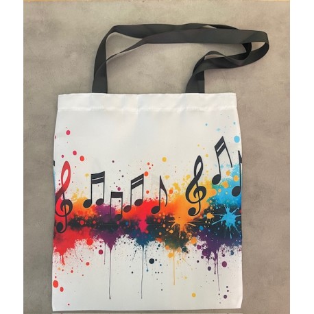 sac bandoulière fourre-tout - notes mutlicolores