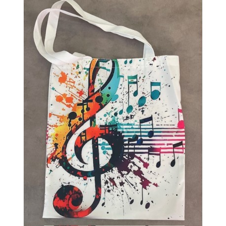 sac bandoulière fourre-tout - clé de sol multicolore