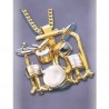 Pendentif - Batterie - doré