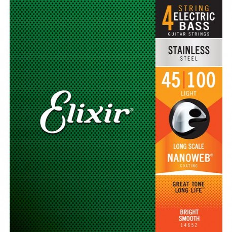 Cordes Guitare Basse Elixir NANOWEB Light 045 065 080 0100