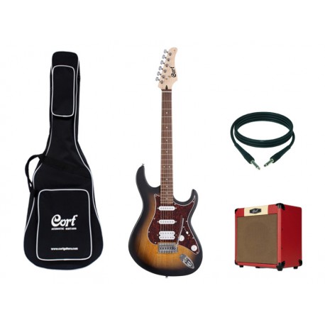 CORT G-110 OP SB + Ampli CM15 - Guitare Electrique Pack