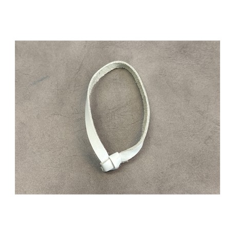 Queue / Attache cuir blanc pour baudrier - Tambour Balois