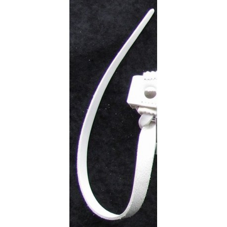 Queue / Attache cuir blanc pour baudrier - Tambour Balois