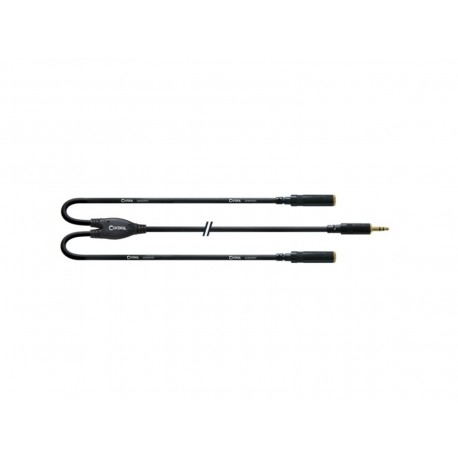Adaptateur Y Mini-Jack Stéréo 3.5mm - Double - 30cm