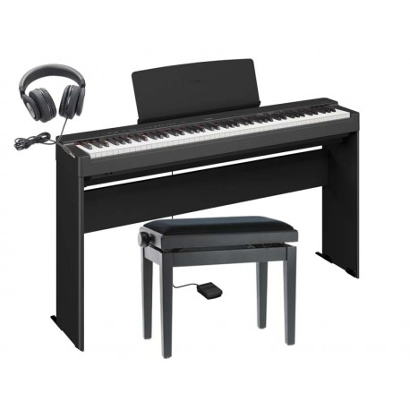 Piano YAMAHA P-225 noir + Pied + Tabouret - Ecouteur - ACTION