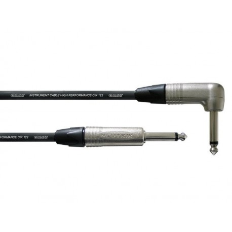 Câble Jack coudé Neutrik/Cordial 3m - 6.3mm Mono