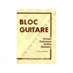 Bloc guitare - Portées tablatures, grilles