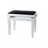 Tabouret Piano Deluxe Blanc Mat + Velours Noir