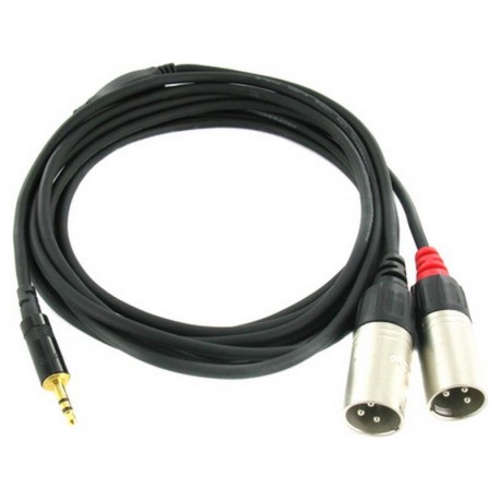 Câble Mini Jack 3,5 Stereo -  2×XLR male, 1.5m