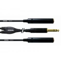 Adaptateur Y Jack Stéréo 6.3mm - Double - 30cm