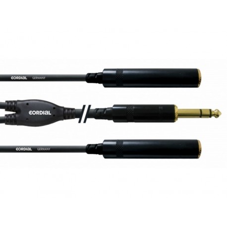 Adaptateur Y Jack Stéréo 6.3mm - Double - 30cm
