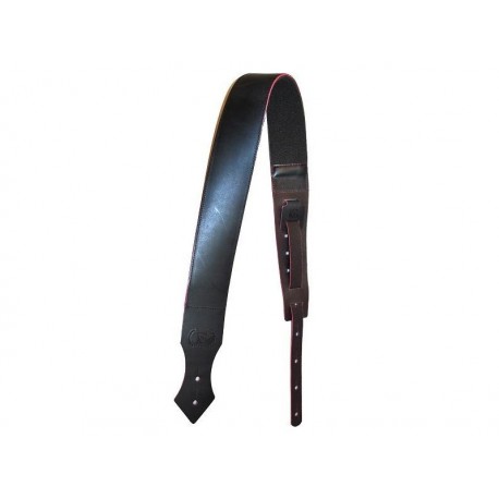 Sangle en cuir + rembourrage - Vintage, noir