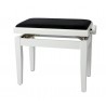 Tabouret Piano Deluxe Blanc Brillant + Velours Noir