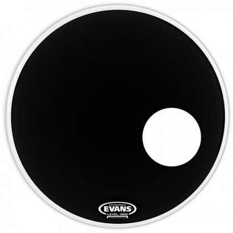 Peau 22" Evans EQ3 Black - Resonance + Trou