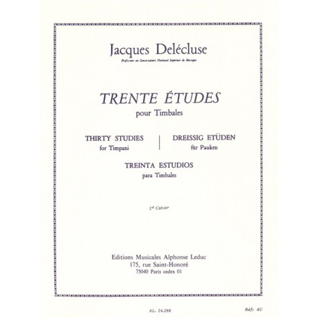 30 Études Pour Timbales vol. 2 - Jacques Delécluse
