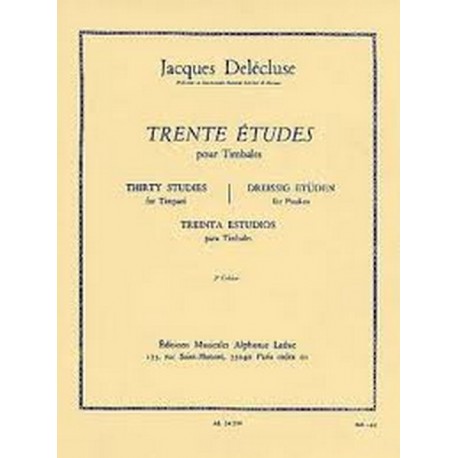 30 Études Pour Timbales vol. 3 - Jacques Delécluse
