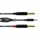 Cable Mini Jack 3,5 Stereo -  2× jack 6.5 - 90cm