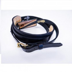 Sangle en cuir 165 cm - Extra Long -  noir