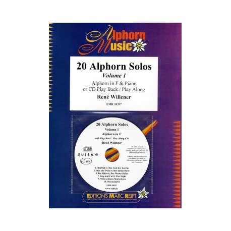 20 Alphorn Solos Volume 1 - Cor des Alpes Fa + Piano