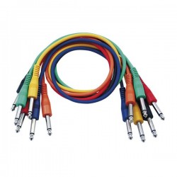 Câbles patch Jack/jack 6 × 30cm - couleurs