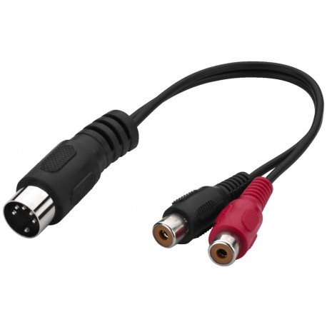 Prise DIN 5 broches mâle / 2 x RCA femelle