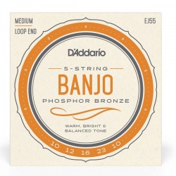 Cordes Banjo 5 Strings Phospor Bronze Loop End Medium