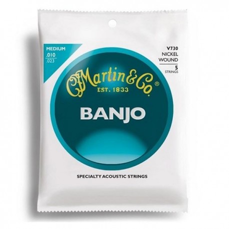 Cordes Banjo 5 Strings  Nickel Wood Medium - Boucle - Martin