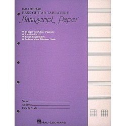 Papier à musique 4 ligne - Basse - ukulele