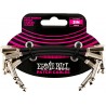 Câble Pédale Jack Coudé Plat 7.5cm - 3 pièces - Ernie Ball