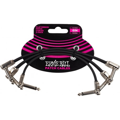 Câble Pédale Jack Coudé Plat 15cm - 3 pièces - Ernie Ball