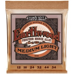 Cordes Acoustique ERNIE BALL Earthwood Phosphor Bronze, Med Light 12-54