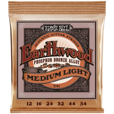 Cordes Acoustique ERNIE BALL Earthwood Phosphor Bronze, Med Light 12-54