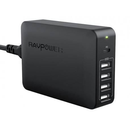 RAVPower Chargeur USB RP-PC059 60W 5-Port Noir