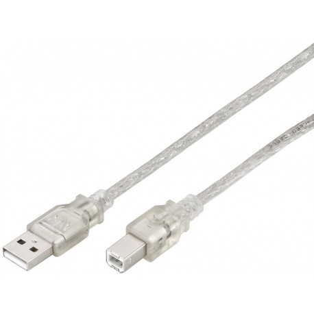 Câble USB A-B 1.8m - Transparent