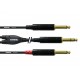 Cable Jack Stéréo -  2x jack mono (insert) - 3m